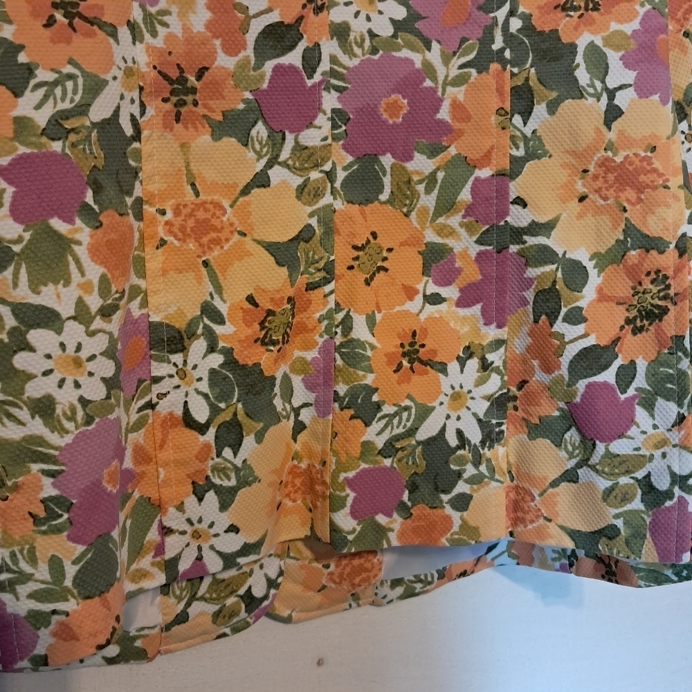 Jaclyn Smith Cotton Floral print Lined 3/4 Sleeve Jacket Size 14 - Picture 4 of 7